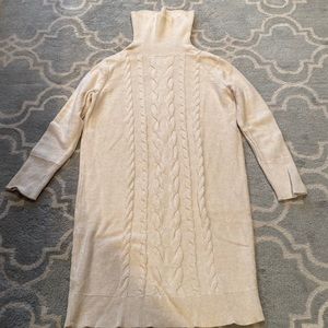 Banana Republic beige/oatmeal colored cable knit sweater dress size Small.